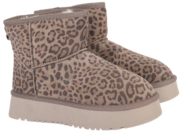 Угги с принтом женские / Серый / 37