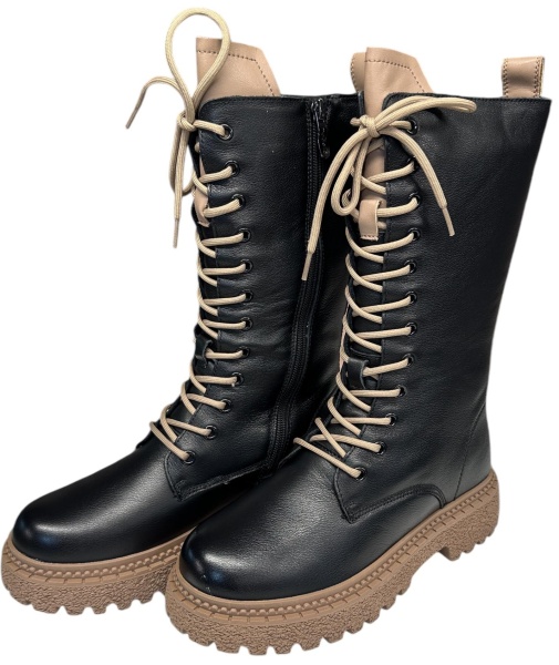 Сапоги кожаные женские / Черный / 36