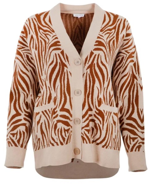 Кардиган с принтом женский / Коричневый / 48