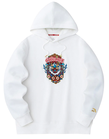 Худи с принтом мужское / Белый / 50