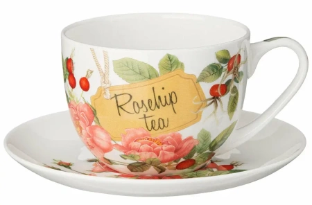 Фото Чайная пара фарфоровая, 330 мл