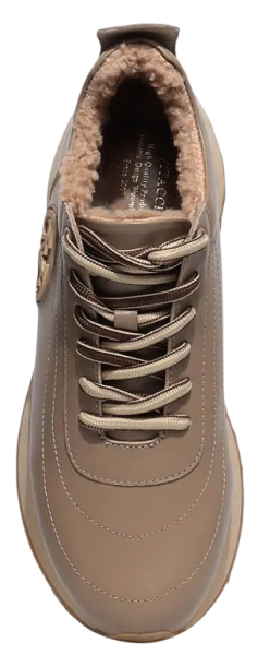 Кроссовки кожаные женские / Бежевый / 37