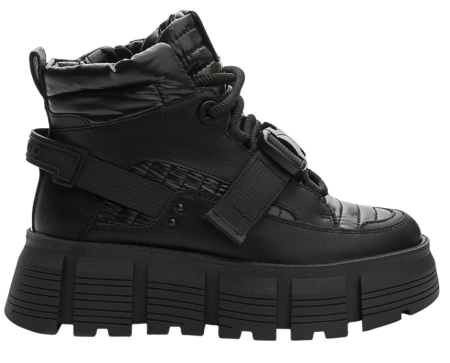 Ботинки на платформе женские / Черный / 36