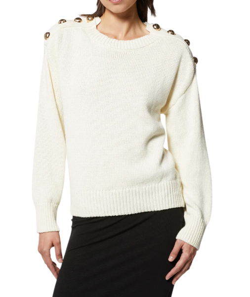 Женский свитер с декоративными элементами / Молочный / 50