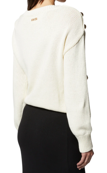 Женский свитер с декоративными элементами / Молочный / 50