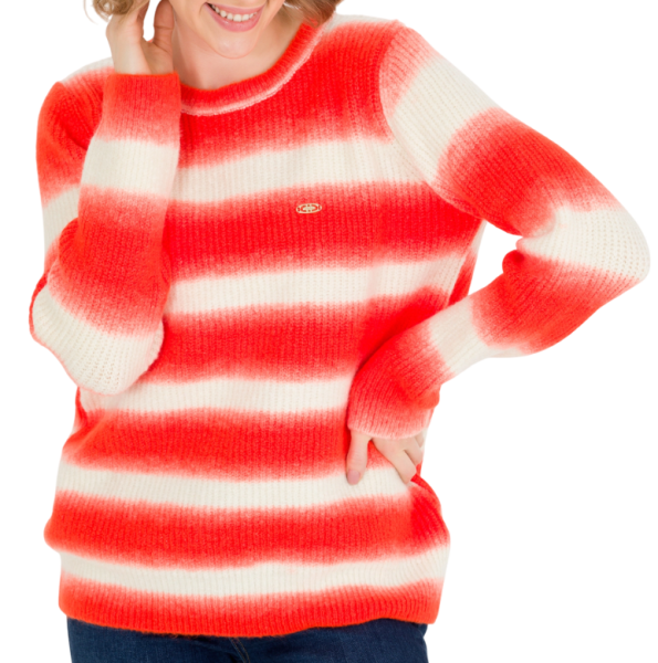 Джемпер в полоску женский / Коралловый / 48