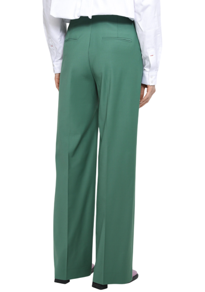 Брюки из смесовой шерсти женские / Зеленый / 40