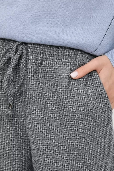 Брюки из полушерсти женские / Черно-белый / 42