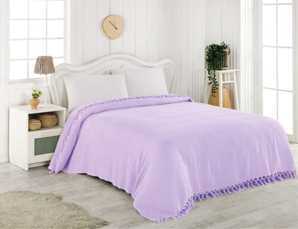 Покрывало из хлопка, 220х240 см / Фиолетовый / 220х240