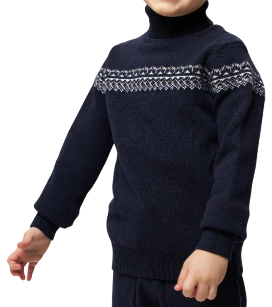 Джемпер с принтом для мальчика / Синий / 116