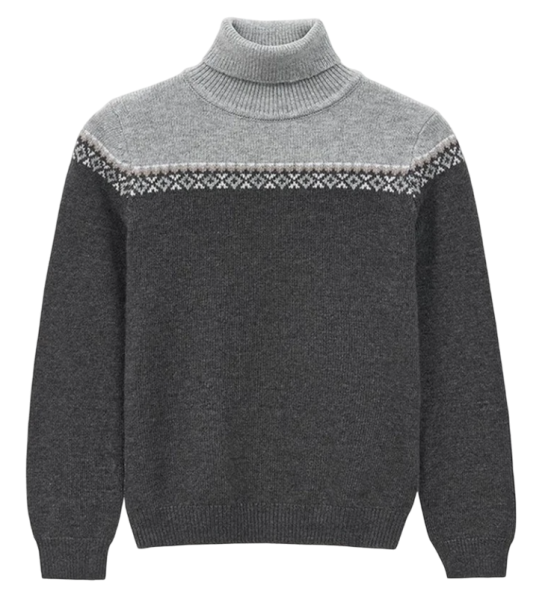 Свитер с принтом для мальчика / Серый / 104