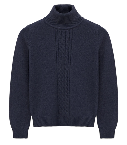 Свитер прямого кроя для мальчика / Тёмно-синий / 104