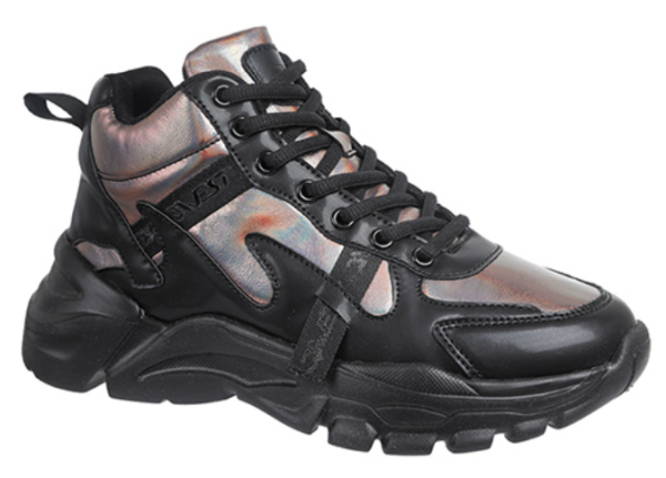 Ботинки на платформе для девочки / Черный / 39