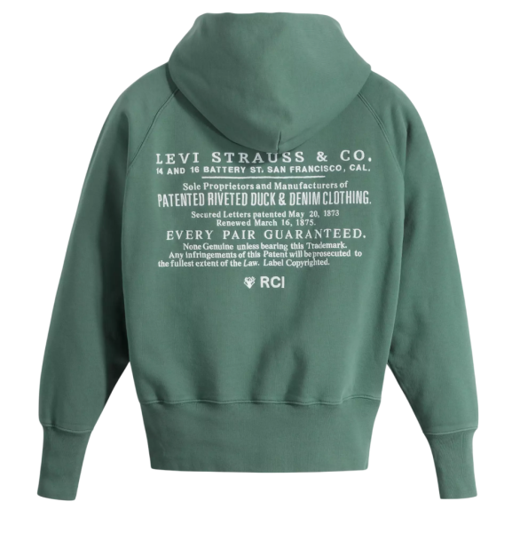 Худи с принтом мужское / Зеленый / 44