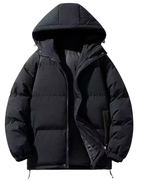 Куртка с капюшоном мужская / Черный / 54