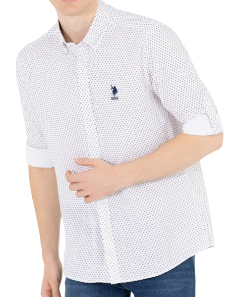 Рубашка хлопковая мужская / Белый / 52