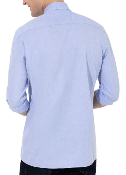 Рубашка хлопковая мужская / Синий / 42