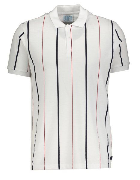 Футболка в полоску мужская / Белый / 46