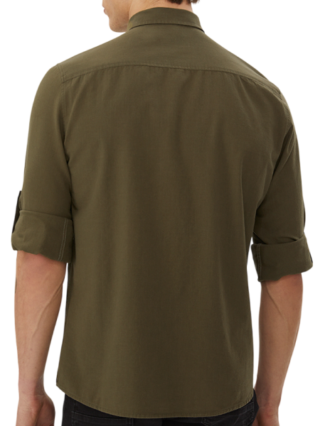 Рубашка прямого кроя мужская / Хаки / 48