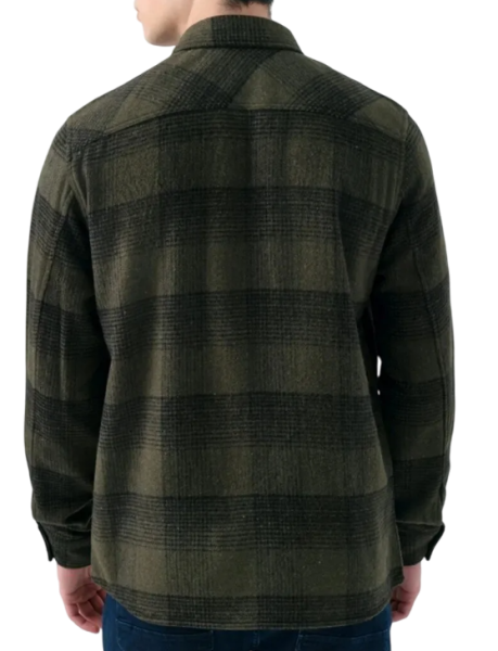 Рубашка в клетку мужская / Хаки / 54