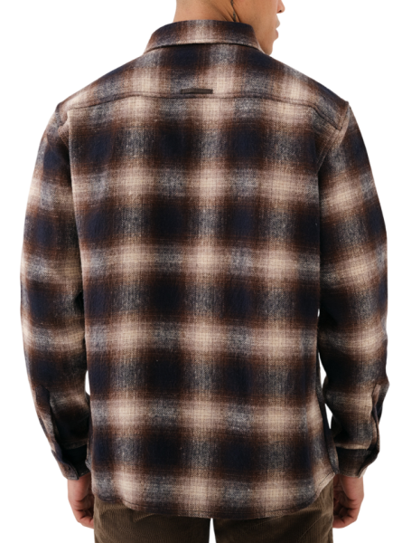 Рубашка в клетку мужская / Коричневый / 52
