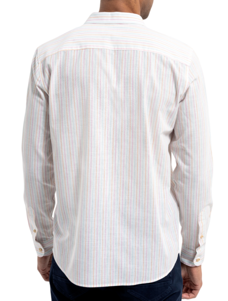 Рубашка в полоску мужская / Молочный / 50