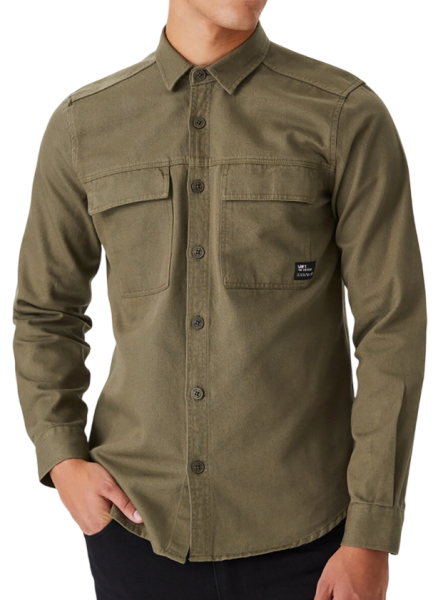 Рубашка прямого кроя мужская / Хаки / 52