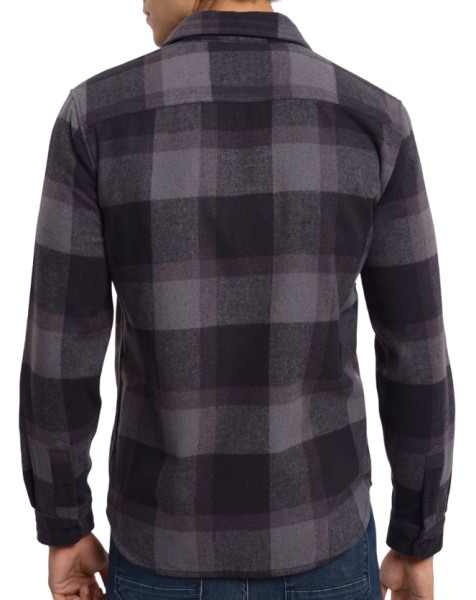 Рубашка в клетку мужская / Темно-серый / 46