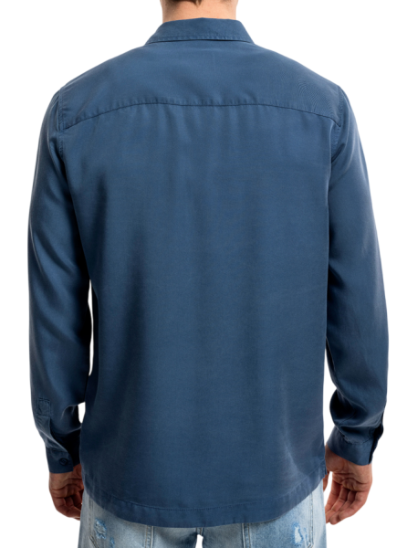 Рубашка прямого кроя мужская / Синий / 54