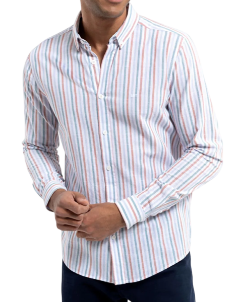 Рубашка в полоску мужская / Белый / 50