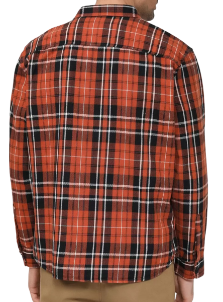 Рубашка в клетку мужская / Оранжевый / 50