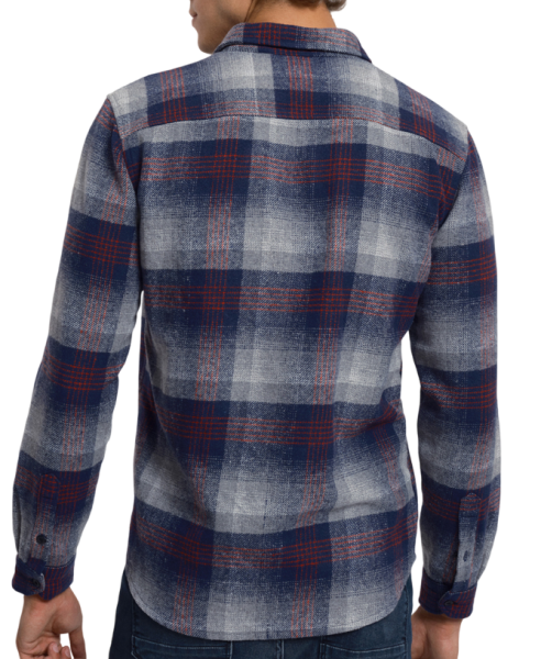 Рубашка в клетку мужская / Темно-серый / 46