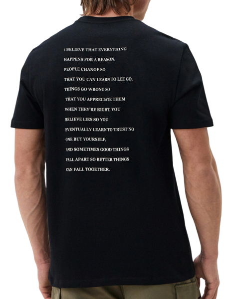 Футболка с принтом мужская / Черный / 46