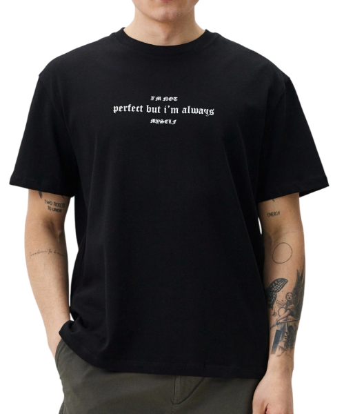 Футболка хлопковая мужская  / Черный / 46