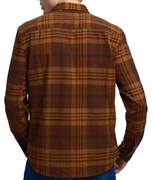 Рубашка в клетку мужская / Коричневый / 46