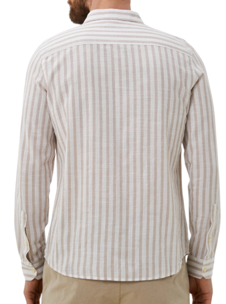 Рубашка в полоску мужская / Бежевый / 50