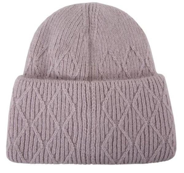 Шапка с шерстью женская / Светло-розовый / 56