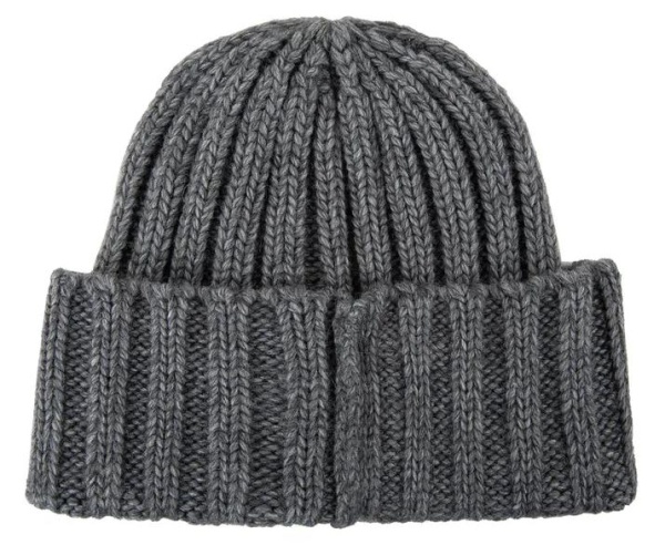 Шапка с шерстью мужская / Темно-серый / 58