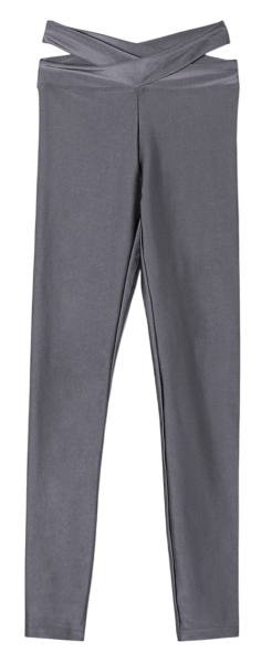 Леггинсы с вырезом женские / Серый / 42