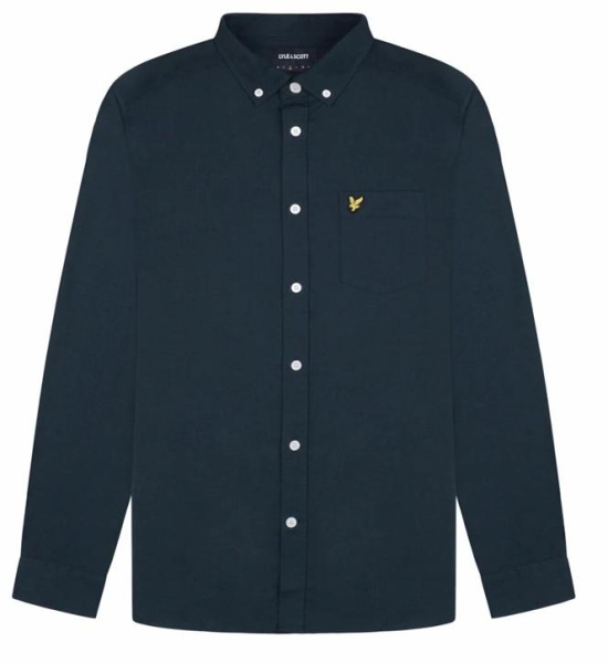 Рубашка хлопковая мужская / Тёмно-синий / 44