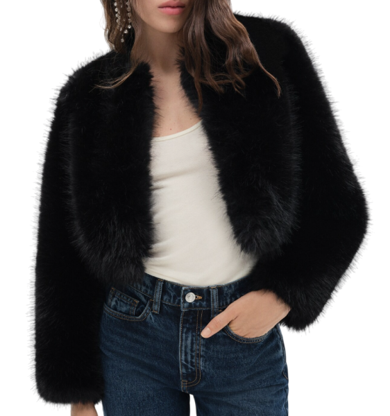 Куртка укороченная женская / Черный / 48