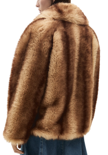 Шуба оверсайз женская / Коричневый / 44