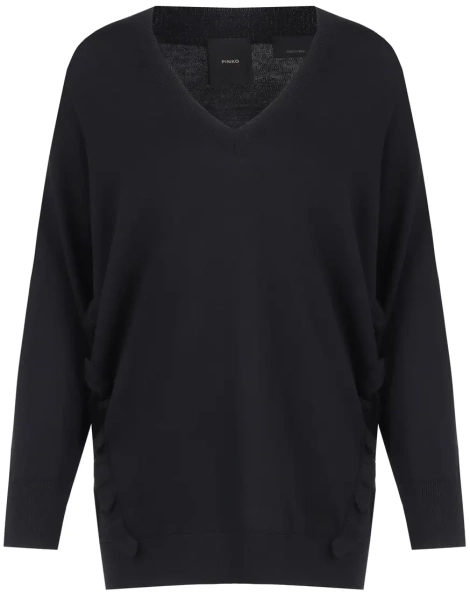 Пуловер шерстяной женский / Черный / 48