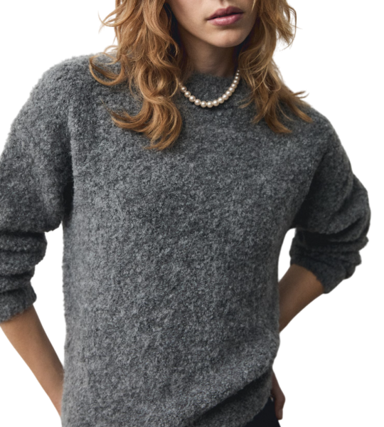 Джемпер с шерстью женский / Серый / 48