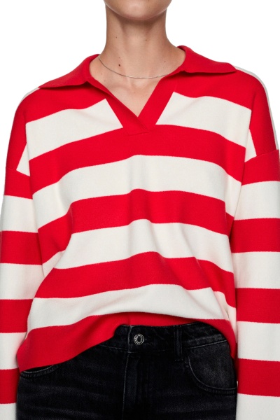Джемпер в полоску женский / Красный / 44