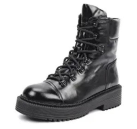 Ботинки из кожи женские / Черный / 37