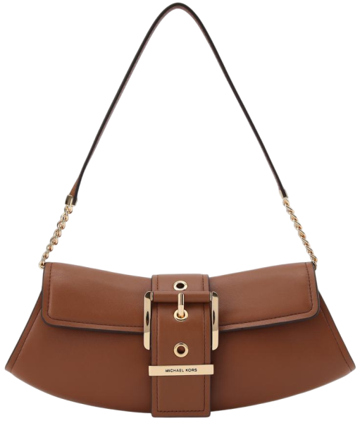 Сумка кожаная с фирменным логотипом  / Коричневый / S