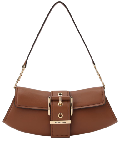 Сумка кожаная с фирменным логотипом  / Коричневый / S