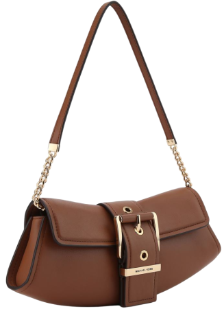 Сумка кожаная с фирменным логотипом  / Коричневый / S