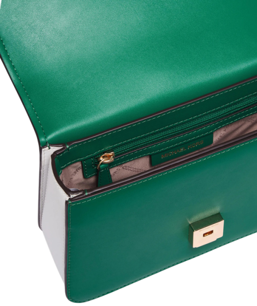 Сумка кожаная с фирменным логотипом  / Зеленый / S